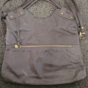 Pietro Alessandro Dark Brown Shoulder Bag with Gold Accents